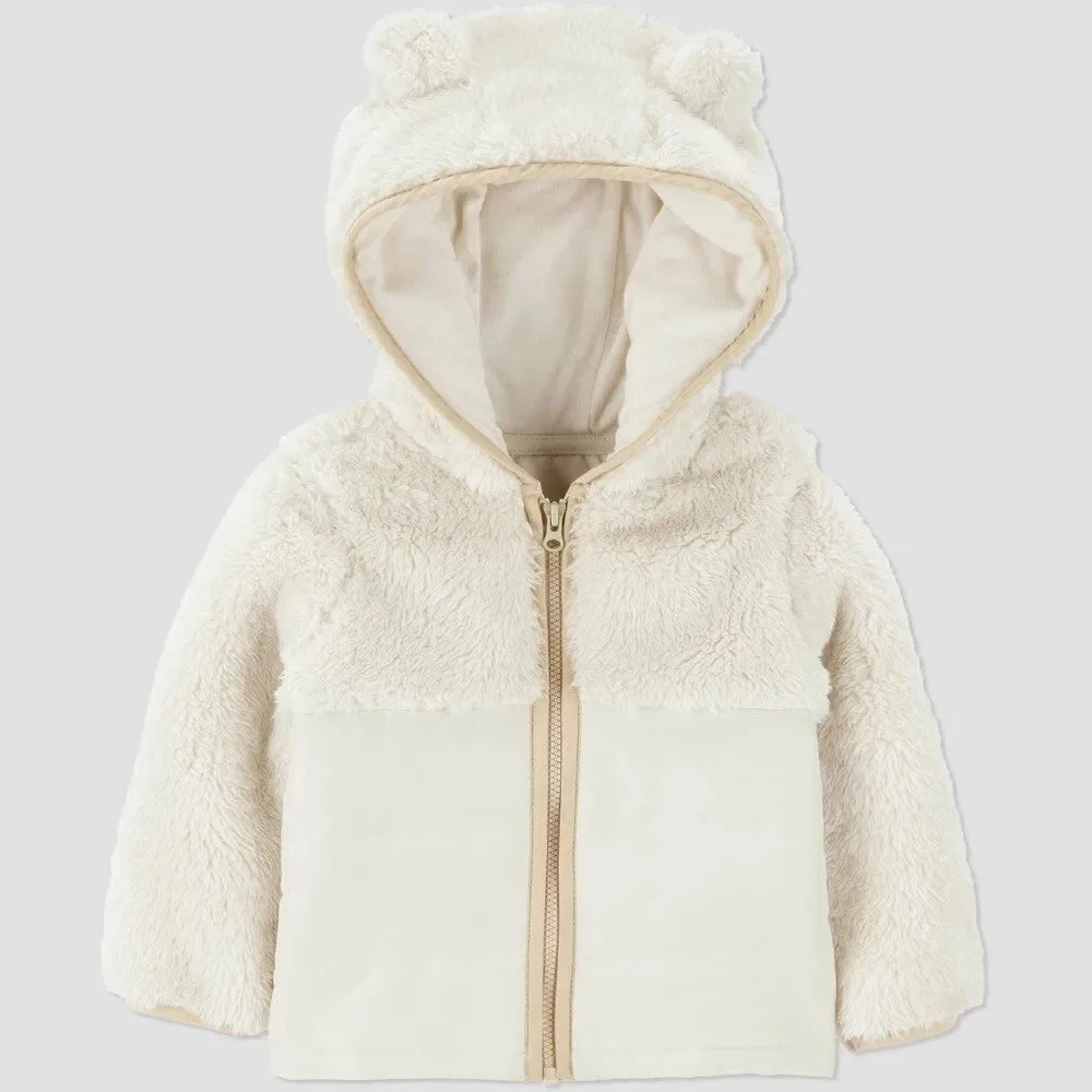 Carter's Baby boys Puffer Jacket, Newborn Cream